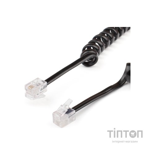 Кабель телефонний Atcom телефонный спиральный 2м RJ9 (17373)