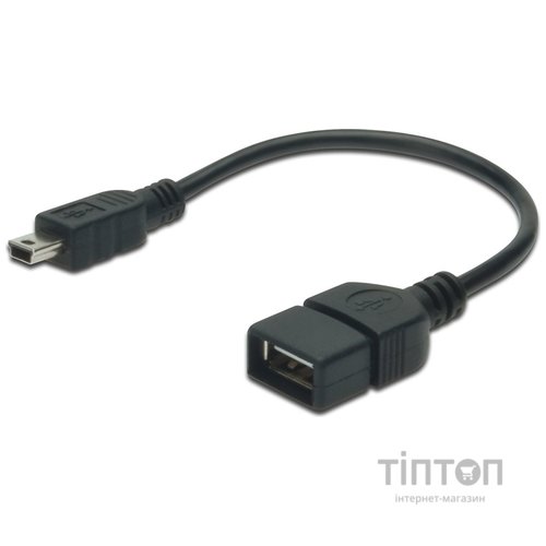 Кабель USB 2.0 AF to mini-B 5P OTG Digitus (AK-300310-002-S)