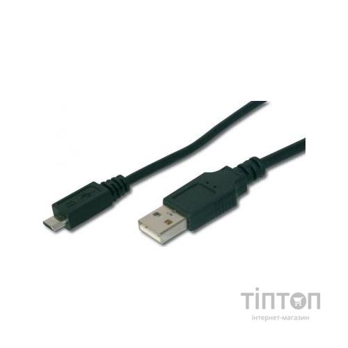 Кабель USB 2.0 AM to Micro 5P 1.8 m Digitus (AK-300127-018-S)