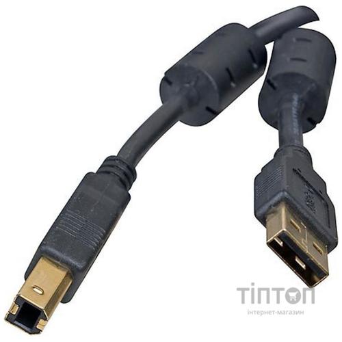Кабель USB2.0 3,0м (АM - ВM) чорний