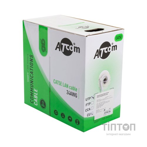 Кабель UTP 305м cat.5e Premium CU Atcom (3800)