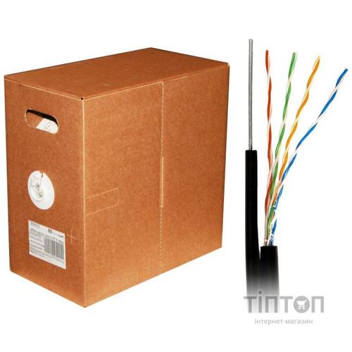 Кабель UTP 305м cat.5e Premium CU, для зовнішньої прокладки з тросом Atcom (11952)