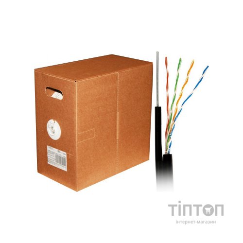 Кабель UTP 305м cat.5e Standart CCA, для зовнішньої прокладки з тросом Atcom (10700)