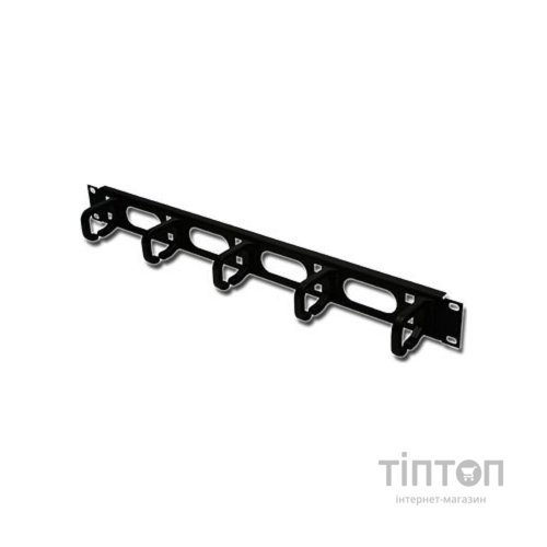 Кабельний організатор 19" 1U 40х50 пластмасові скоби black Conteg (DP-VP-P1)