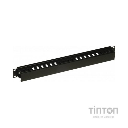 Кабельний організатор 19" 1U 40х60 пластмасова гребінка, RAL9005 Conteg (DP-VP-K02)