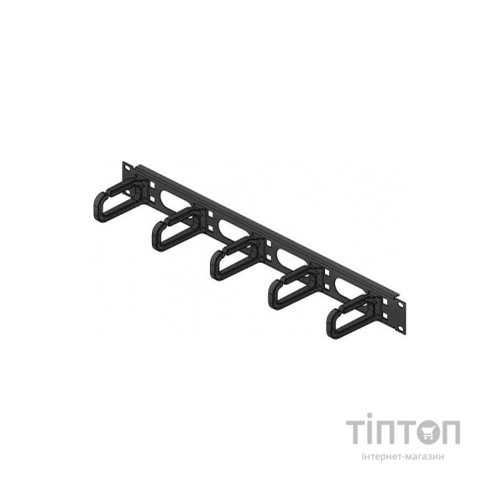 Кабельний організатор 19" 1U 40х80 скоби RAL9005 Conteg (DP-VP-P5)