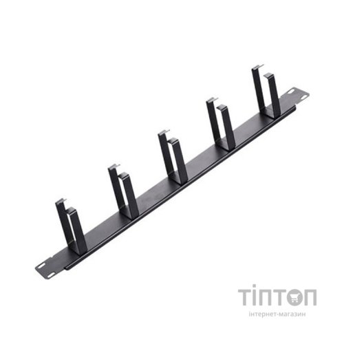 Кабельний організатор 19" 1U 5 кілець, корпус метал Voltronic (20024)