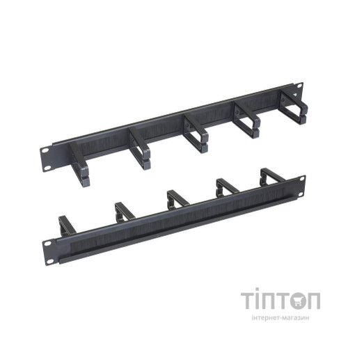 Кабельний організатор 19" 1U 5 кілець, односторонній, зі щіткою Zpas (T-SO-900-008)