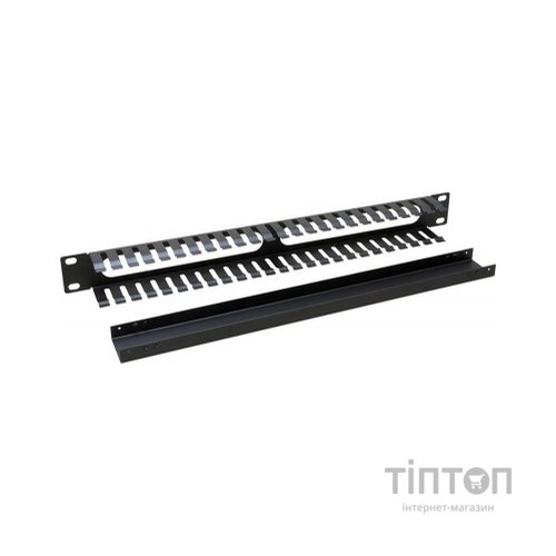 Кабельний організатор 19" 1U однобічна гребінка, метал Zpas (T-SO-900-616)