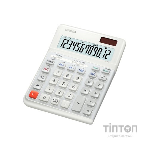 Калькулятор Casio DE-12E-WE-WA-E, білий (CALC-CAS-DE-12E-WE-W)