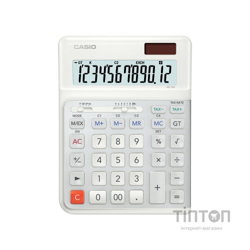 Калькулятор Casio DE-12E-WE-WA-E, білий (CALC-CAS-DE-12E-WE-W)