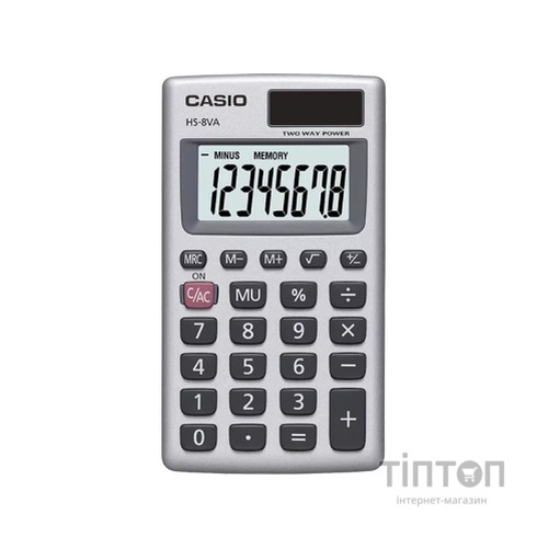 Калькулятор Casio HS-8VA-W-E, сріблястий (CALC-CAS-HS-8VA-W-EP)