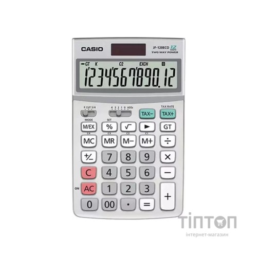 Калькулятор Casio JF-120ECO-W-EP, сірий (CALC-CAS-JF-120ECO-W)