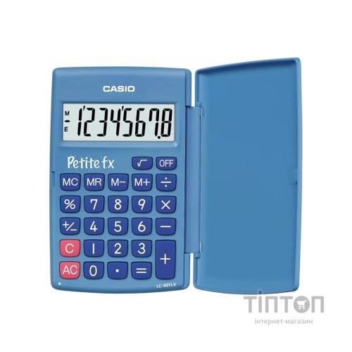 Калькулятор Casio LC-401LV-BU-W-A-EP, блакитний (CALC-CAS-LC-401LV-BU)