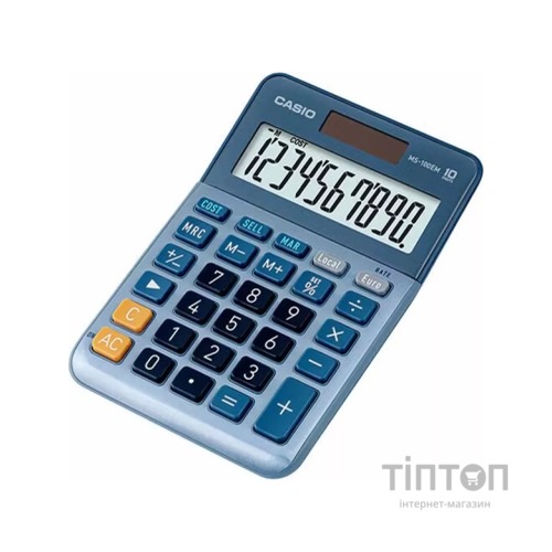 Калькулятор Casio MS-100EM-W-EP, блакитний (CALC-CAS-MS-100EM-W)
