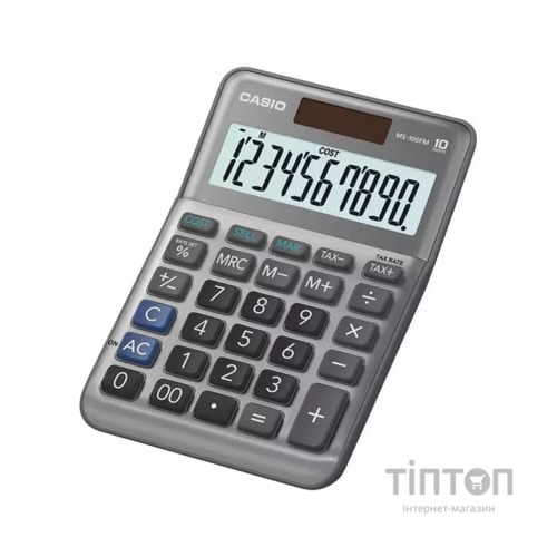 Калькулятор Casio MS-100FM-WA-EP, сірий (CALC-CAS-MS-100FM-WA)