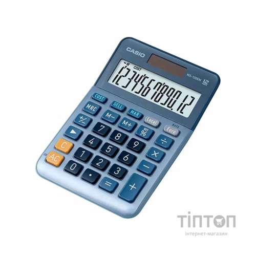 Калькулятор Casio MS-120EM-W-EP, блакитний (CALC-CAS-MS-120EM-W)