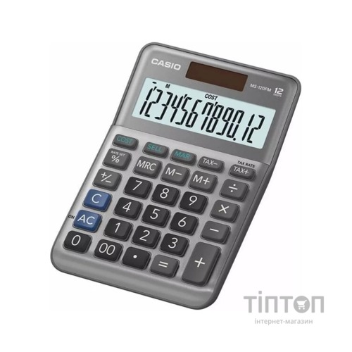 Калькулятор Casio MS-120FM-WA-EP, сірий (CALC-CAS-MS-120FM-WA)