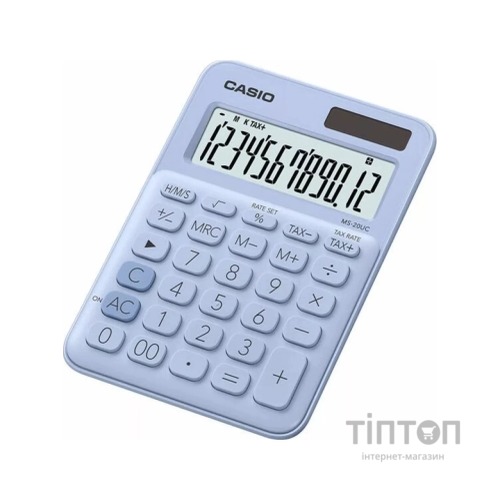 Калькулятор Casio MS-20UC-LB-W-EC, блакитний (CALC-CAS-MS-20UC-LB)