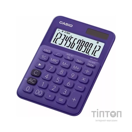 Калькулятор Casio MS-20UC-PL-W-EC, фіолетовий (CALC-CAS-MS-20UC-PL)