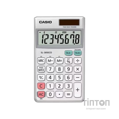 Калькулятор Casio SL-305ECO-W-EP, сріблястий (CALC-CAS-SL-305ECO-W)