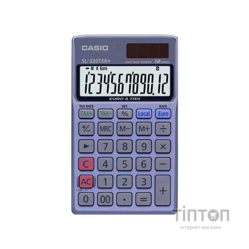 Калькулятор Casio SL-320TER+-WA-EP, блакитний (CALC-CAS-SL-320TER)