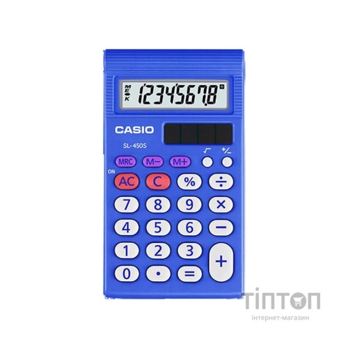 Калькулятор Casio SL-450S-W-EP, синій (CALC-CAS-SL-450S-W-E)
