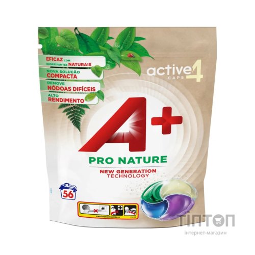 Капсули для прання A+ Pro Nature 4 в 1 56 шт. (8435495830788)