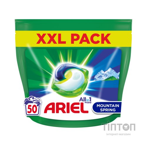 Капсули для прання Ariel Pods Все-в-1 Гірське джерело 50 шт. (8001090250650)