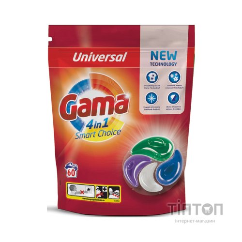 Капсули для прання Gama 4 in 1 Universal 60 шт. (8435495836728)