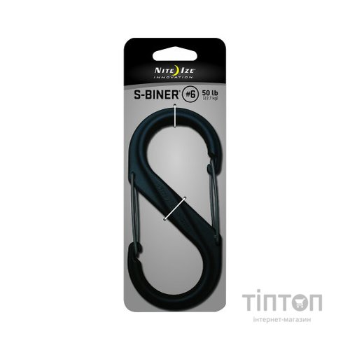 Карабін туристичний Nite ize Plastic Carb S Biner Size 6 NI676 All Black (4823082709571)