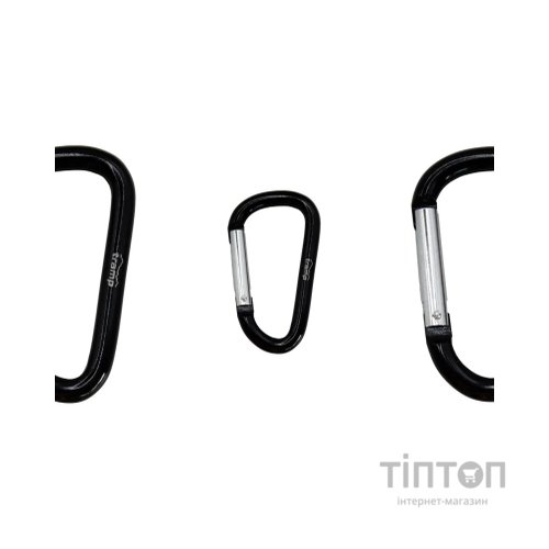 Карабін туристичний Tramp Набір 10 шт без муфти 7 cм Black (UTRA-301-black)