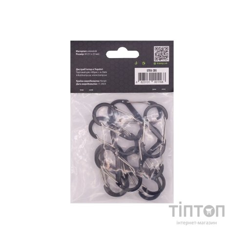 Карабін туристичний Tramp Набір 10 шт S-типу середній (UTRA-306)