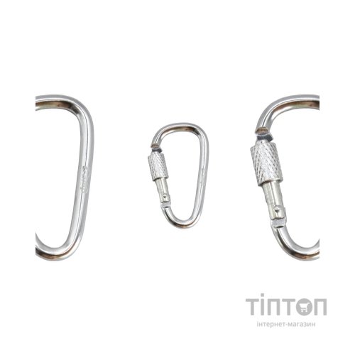 Карабін туристичний Tramp Набір 10 шт з муфтою 5 cм Silver (UTRA-299-silver)