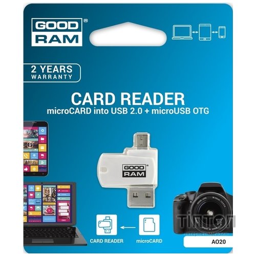 Кардрідер Goodram USB microSD Card reader USB 2.0 OTG/micro-USB