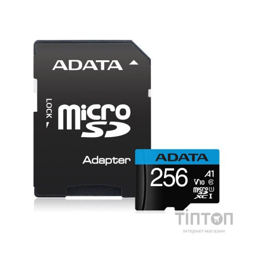 Карта пам'яті ADATA 256GB microSDXC calss 10 UHS-I V10 A1 (AUSDX256GUICL10A1-RA1)