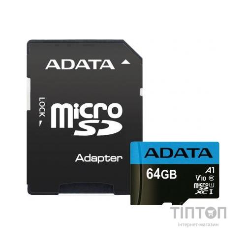 Карта пам'яті ADATA 64GB microSD class 10 UHS-I A1 Premier (AUSDX64GUICL10A1-RA1)