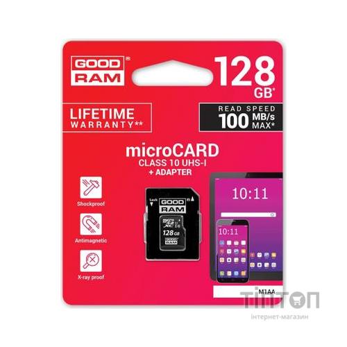 Карта пам'яті Goodram 128GB microSDXC class 10 UHS-I (M1AA-1280R12)