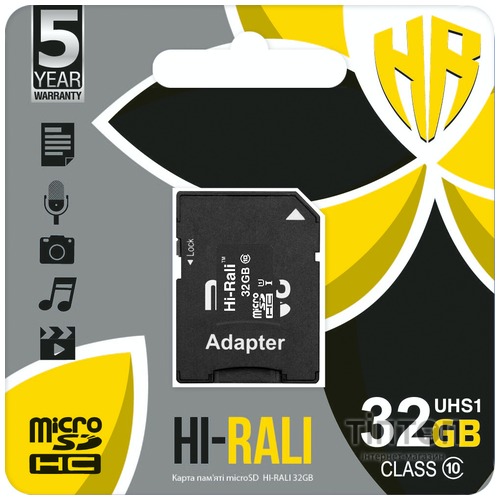 Карта пам'яті Hi-Rali 32GB microSDHC class 10 UHS-I (HI-32GBSD10U1-01)