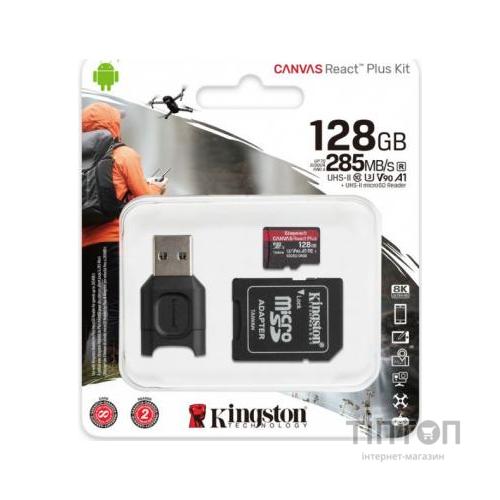 Карта пам'яті Kingston 128GB microSDXC class 10 Canvas React+ (MLPMR2/128GB)