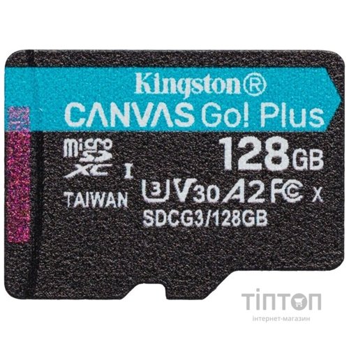 Карта пам'яті Kingston 128GB microSDXC class 10 UHS-I U3 A2 Canvas Go Plus (SDCG3/128GB)