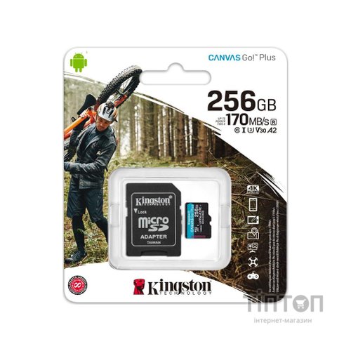 Карта пам'яті Kingston 256GB microSDXC class 10 UHS-I U3 A2 Canvas Go Plus (SDCG3/256GB)