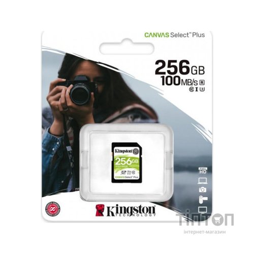 Карта пам'яті Kingston 256GB SDXC class 10 UHS-I U3 Canvas Select Plus (SDS2/256GB)