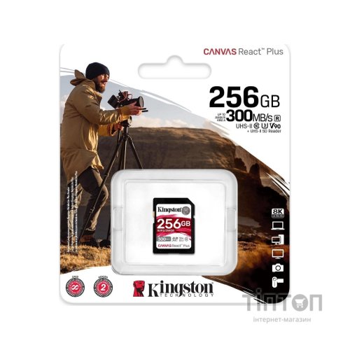 Карта пам'яті Kingston 256GB SDXC class 10 UHS-II U3 Canvas React Plus (SDR2/256GB)