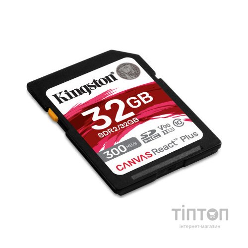 Карта пам'яті Kingston 32GB class 10 UHS-II U3 Canvas React Plus (SDR2/32GB)