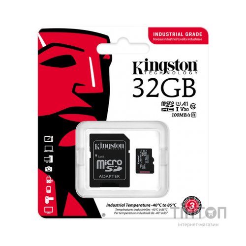 Карта пам'яті Kingston 32GB microSDHC class 10 UHS-I V30 A1 (SDCIT2/32GB)