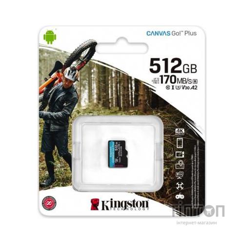 Карта пам'яті Kingston 512GB microSDXC class 10 UHS-I/U3 Canvas Go Plus (SDCG3/512GBSP)