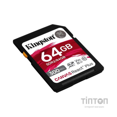 Карта пам'яті Kingston 64GB class 10 UHS-II U3 Canvas React Plus (SDR2/64GB)