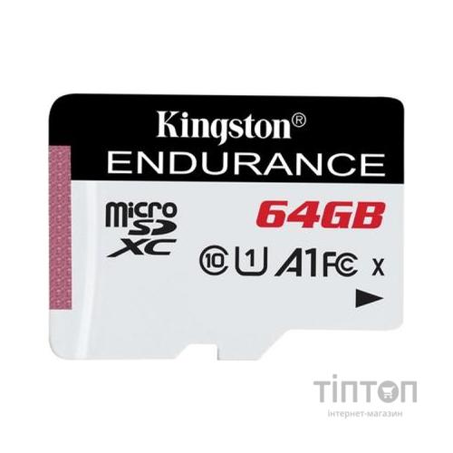 Карта пам'яті Kingston 64GB microSDXC class 10 UHS-I U1 A1 High Endurance (SDCE/64GB)