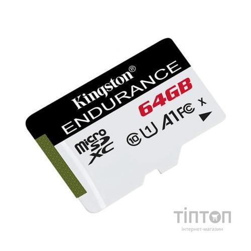 Карта пам'яті Kingston 64GB microSDXC class 10 UHS-I U1 A1 High Endurance (SDCE/64GB)